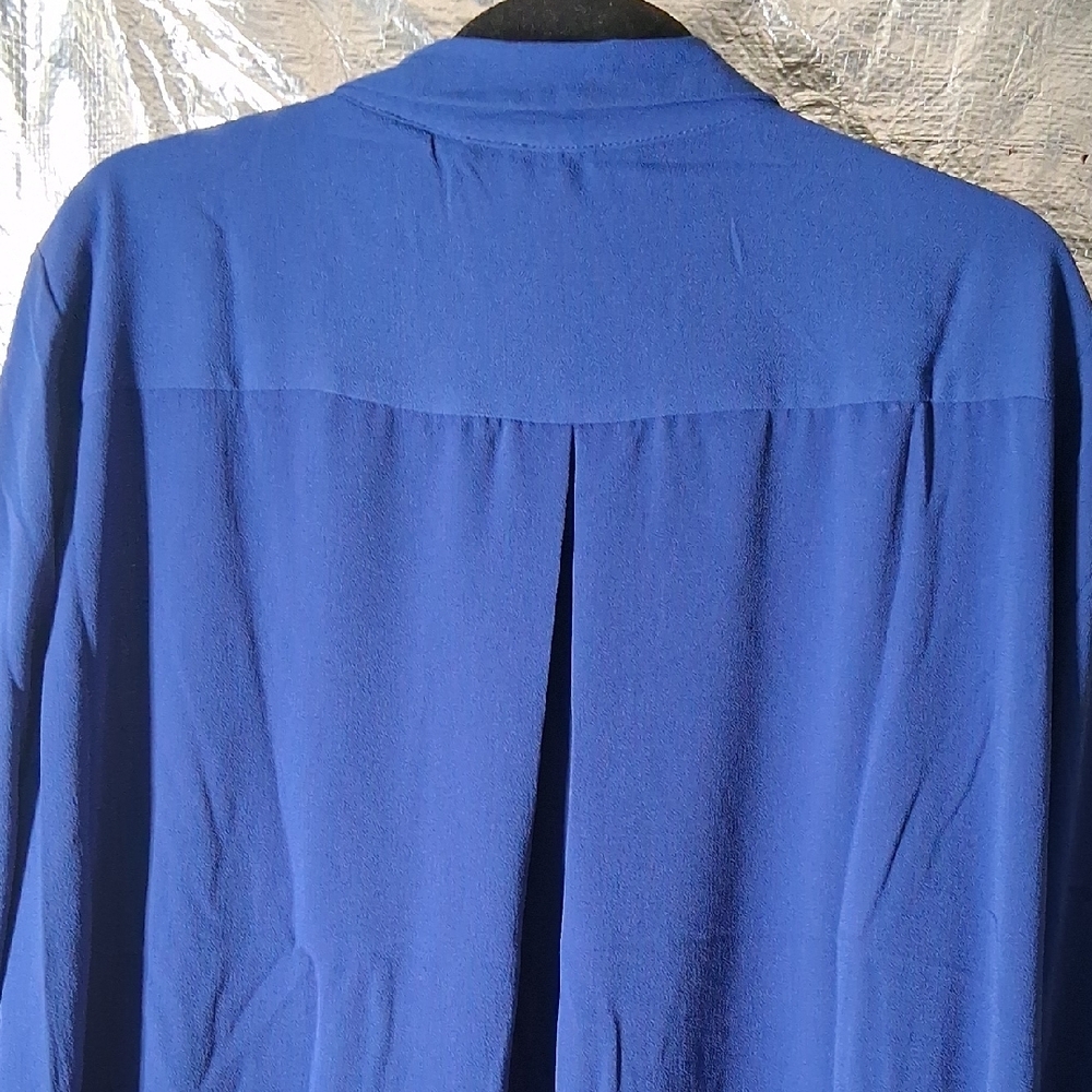 Blue Button-Up Blouse - Picture 6 of 6